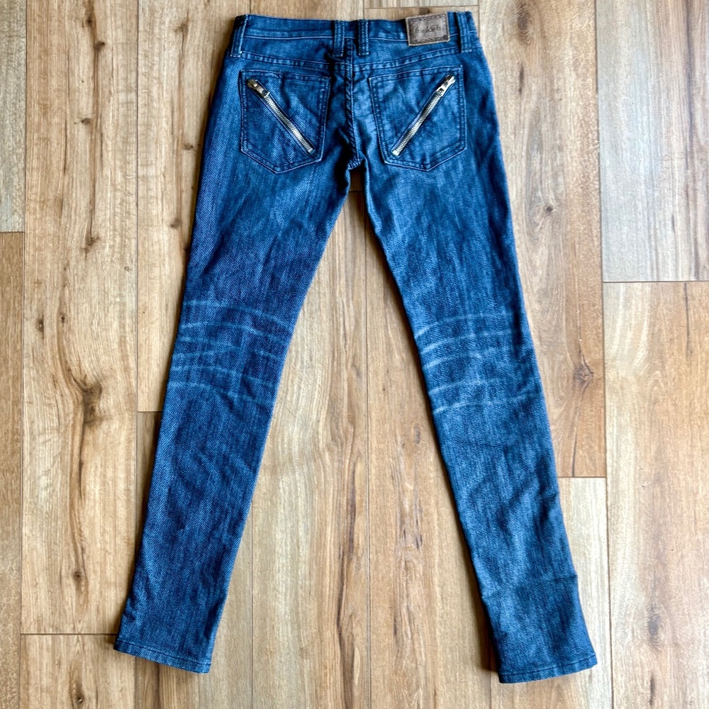 Frankie B Low Rise Zipper Pocket Blue Jeans, Size 4  Y2K Vintage Designer